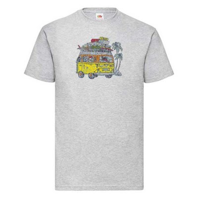 ΓΚΡΙ ΜΕΛΑΝΖΕ t-shirt FRUIT OF THE LOOM με στάμπα A417